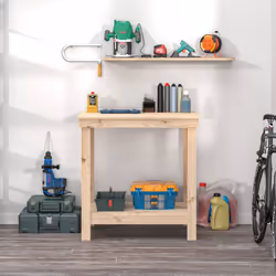 vidaXL Solid Wood Pine Work Bench Working Storage Table Multi Colours/Sizes - brown, 80 x 50 x 80 cm - Additional view 2
