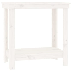 vidaXL Solid Wood Pine Work Bench Working Storage Table Multi Colours/Sizes - white, 80 x 50 x 80 cm