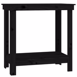 vidaXL Solid Wood Pine Work Bench Working Storage Table Multi Colours/Sizes - black, 80 x 50 x 80 cm