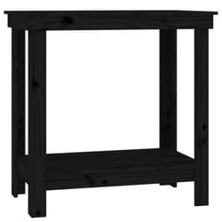 vidaXL Solid Wood Pine Work Bench Working Storage Table Multi Colours/Sizes - black, 80 x 50 x 80 cm
