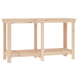 vidaXL Solid Wood Pine Work Bench Working Storage Table Multi Colours/Sizes - brown, 140 x 50 x 80 cm