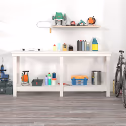 vidaXL Solid Wood Pine Work Bench Working Storage Table Multi Colours/Sizes - white, 180 x 50 x 80 cm - Additional view 2