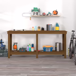 vidaXL Solid Wood Pine Work Bench Working Storage Table Multi Colours/Sizes - honey brown, 180 x 50 x 80 cm