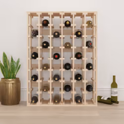 ) vidaXL Solid Wood Pine Wine Rack Wooden Whisky Bottle Holder 25/48 Bottles - 70 x 33 x 94 cm (W x D x H