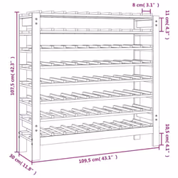 vidaXL Solid Wood Pine Wine Rack Alcohol Rack Bottle Holder Shelf Multi Models - 109.5 x 30 x 107.5 cm - Additional view 7