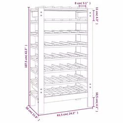 vidaXL Solid Wood Pine Wine Rack Alcohol Rack Bottle Holder Shelf Multi Models - 61.5 x 30 x 107.5 cm - Additional view 7