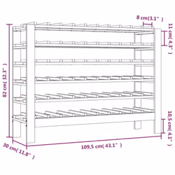 vidaXL Solid Wood Pine Wine Rack Alcohol Rack Bottle Holder Shelf Multi Models - 109.5 x 30 x 82 cm