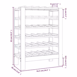 vidaXL Solid Wood Pine Wine Rack Alcohol Rack Bottle Holder Shelf Multi Models - 61.5 x 30 x 82 cm - Additional view 7