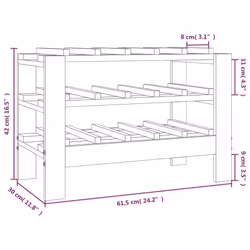 vidaXL Solid Wood Pine Wine Rack Alcohol Rack Bottle Holder Shelf Multi Models - 61.5 x 30 x 42 cm - Additional view 6