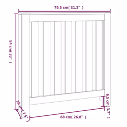 vidaXL Radiator Cover Wooden Heating Cover Radiator Cabinet Solid Wood Pine - white, 79.5 x 19 x 84 cm - Additional view 7