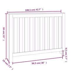 vidaXL Radiator Cover Wooden Heating Cover Radiator Cabinet Solid Wood Pine - brown, 108.5 x 19 x 84 cm - Additional view 5