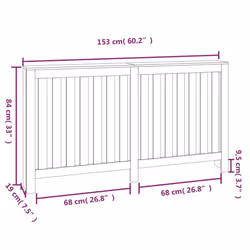 vidaXL Radiator Cover Wooden Heating Cover Radiator Cabinet Solid Wood Pine - brown, 153 x 19 x 84 cm