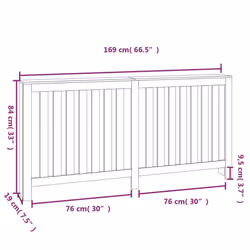 vidaXL Radiator Cover Wooden Heating Cover Radiator Cabinet Solid Wood Pine - white, 169 x 19 x 84 cm