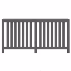 vidaXL Radiator Cover Wooden Heating Cover Radiator Cabinet Solid Wood Pine - grey, 169 x 19 x 84 cm - Additional view 4