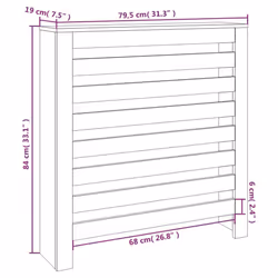 vidaXL Solid Wood Pine Radiator Cover Radiator Cabinet Multi Colours/Sizes - Brown, 79.5 x 19 x 84 cm - Additional view 7