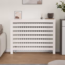 vidaXL Solid Wood Pine Radiator Cover Radiator Cabinet Multi Colours/Sizes - White, 108.5 x 19 x 84 cm