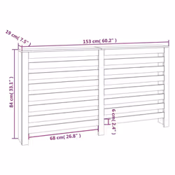 vidaXL Solid Wood Pine Radiator Cover Radiator Cabinet Multi Colours/Sizes - Brown, 153 x 19 x 84 cm - Additional view 3