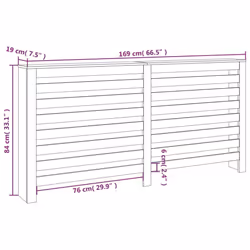 vidaXL Solid Wood Pine Radiator Cover Radiator Cabinet Multi Colours/Sizes - White, 169 x 19 x 84 cm - Additional view 7