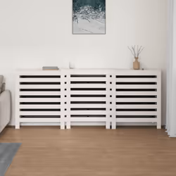 vidaXL Solid Wood Pine Radiator Cover Radiator Cabinet Multi Colours/Sizes - White, 210 x 21 x 85 cm