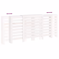 vidaXL Solid Wood Pine Radiator Cover Radiator Cabinet Multi Colours/Sizes - White, 210 x 21 x 85 cm - Additional view 7