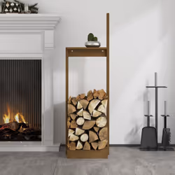 vidaXL Solid Wood Pine Log Holder Rack Lumber Storage Carrier Multi Colours - Honey brown