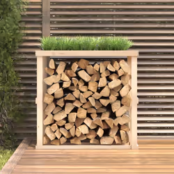vidaXL Outdoor Log Holder Honey Brown Wooden Firewood Stand Solid Wood Pine - Brown, 108 x 52 x 106 cm - Additional view 2