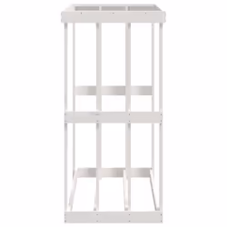 vidaXL Outdoor Log Holder Honey Brown Wooden Firewood Stand Solid Wood Pine - White, 108 x 52 x 106 cm - Additional view 6