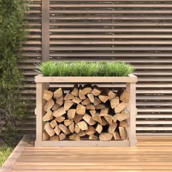 vidaXL Outdoor Log Holder Honey Brown Wooden Firewood Stand Solid Wood Pine - Brown, 108 x 52 x 74 cm