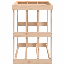 vidaXL Outdoor Log Holder Honey Brown Wooden Firewood Stand Solid Wood Pine - Brown, 108 x 52 x 74 cm - Additional view 5