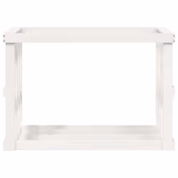 vidaXL Outdoor Log Holder Honey Brown Wooden Firewood Stand Solid Wood Pine - White, 108 x 52 x 74 cm - Additional view 4