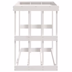 vidaXL Outdoor Log Holder Honey Brown Wooden Firewood Stand Solid Wood Pine - White, 108 x 52 x 74 cm - Additional view 5