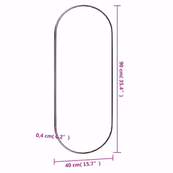 vidaXL Mirror Dressing Room Make up Vanity Mirror Bedroom Wall Mirror Glass - 40 x 90 cm - Additional view 5
