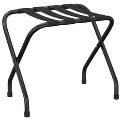 vidaXL Luggage Rack with Backrest Black/Black and Silver 56x39x52/56x40x49 cm - Black, 56 x 40 x 49 cm