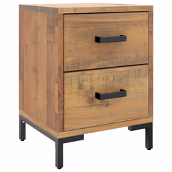 vidaXL Solid Wood Pine Bedside Cabinets Bedroom Side Table Wooden Nightstand - brown, 36 x 30 x 45 cm/ 2 pcs - Additional view 2