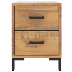 vidaXL Solid Wood Pine Bedside Cabinets Bedroom Side Table Wooden Nightstand - brown, 36 x 30 x 45 cm/ 2 pcs - Additional view 4