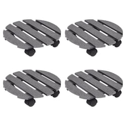 vidaXL 2/4x Plant Trolleys WPC Dolly Caddy Stand Round/Square Multi Colours - grey, Ã30x7,5 cm