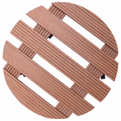 vidaXL 2/4x Plant Trolleys WPC Dolly Caddy Stand Round/Square Multi Colours - brown, Ã30x7,5 cm