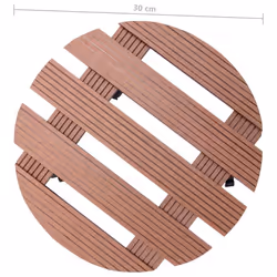 vidaXL 2/4x Plant Trolleys WPC Dolly Caddy Stand Round/Square Multi Colours - brown, Ã30x7,5 cm