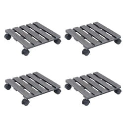 vidaXL 2/4x Plant Trolleys WPC Dolly Caddy Stand Round/Square Multi Colours - grey, 30x30x7,5 cm