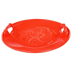 vidaXL Round Sledge PP Patio Snow Glider Plate Disc Sledge Slide Disc Blue/Red - red