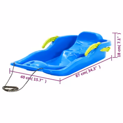 vidaXL Sledge with Brakes Polypropylene Toboggan Ski Snowracer Multi Colours - blue - Additional view 6