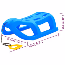 vidaXL Sledge Polypropylene Toboggan Sleigh Snowracer Snow Scooter Blue/Red - blue