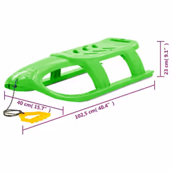 vidaXL Sledge for Children Green Polypropylene Toboggan Ski Sleigh Snowracer