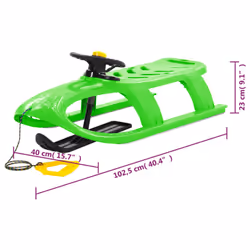 vidaXL Sledge Polypropylene Outdoor Playset Snowracer Multi Colours/Models - green, sledge + wheel