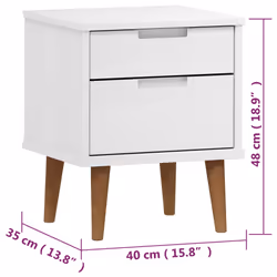 VidaXL 350496 nightstand/bedside table White - Additional view 7