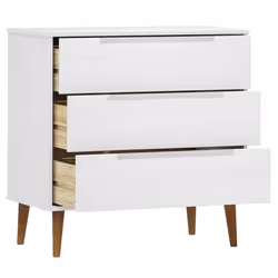vidaXL Solid Wood Pine Drawer Cabinet MOLDE White 80x40x80 cm Drawer Chest - Additional view 4