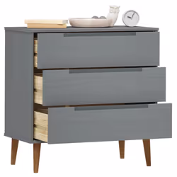 vidaXL Solid Wood Pine Drawer Cabinet MOLDE File Chest Cabinet Multi Colours - grey