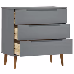 vidaXL Solid Wood Pine Drawer Cabinet MOLDE File Chest Cabinet Multi Colours - grey - Additional view 4