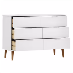 vidaXL Drawer Cabinet MOLDE White 113x40x80 cm Solid Wood Pine - Additional view 4