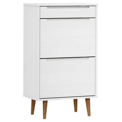 vidaXL Shoe Cabinet Shoe Storage Organiser Rack Shoe Cupboard Solid Wood Pine - white